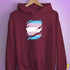 Transgender Pride Flag Ripped Reveal Hoodie - Maroon